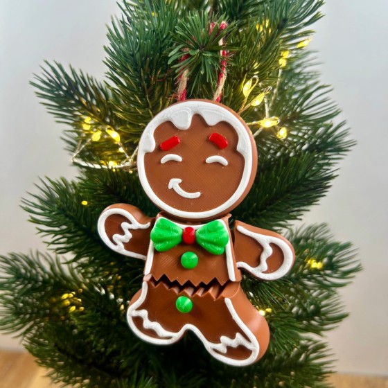 Décoration sapin Gingerbread – Bonhomme en pain d'épice imprimé 3D