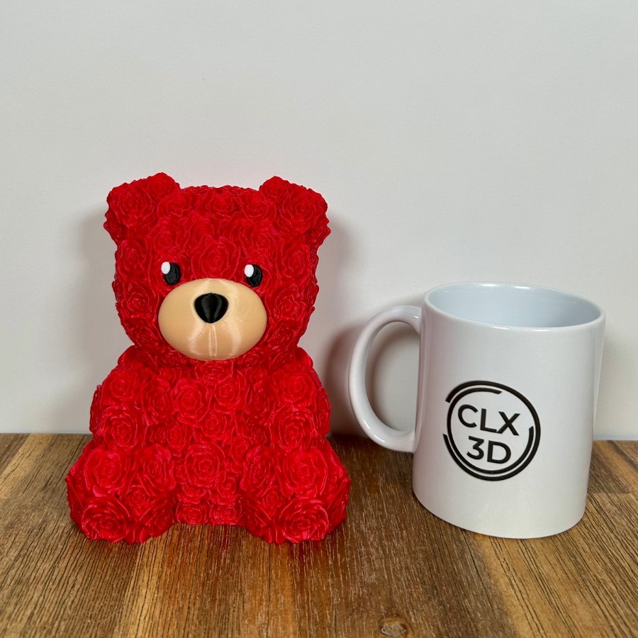 "Rosy Bear" 3D Teddy Bear with Rose Effect - Valentine’s Day Gift
