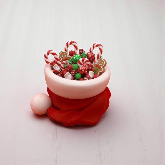 3D Printed Santa Hat Candy Jar – Festive Christmas Decoration