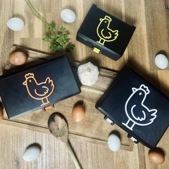 Boîte à œufs imprimée en 3D PLA – Artisanale 6, 8 ou 12 œufs