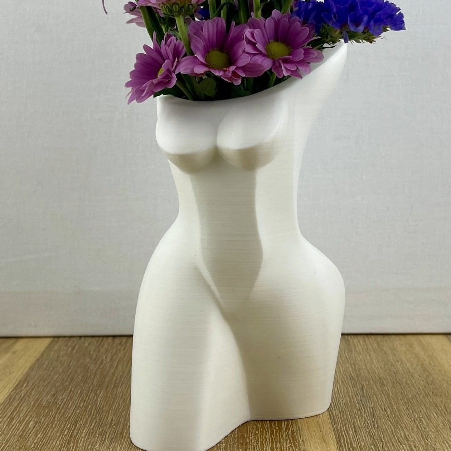 Vase Muse - Buste Féminin Imprimé en 3D, Design Élégant et Artistique