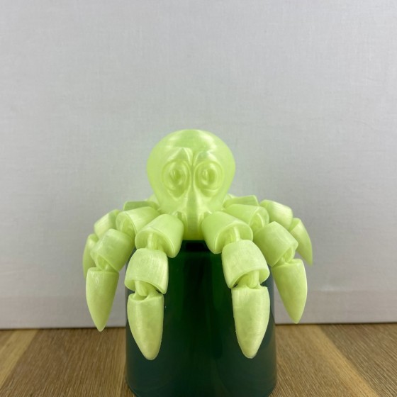 Articulated Fluorescent Octopus - Unique 3D Printed Fun Toy