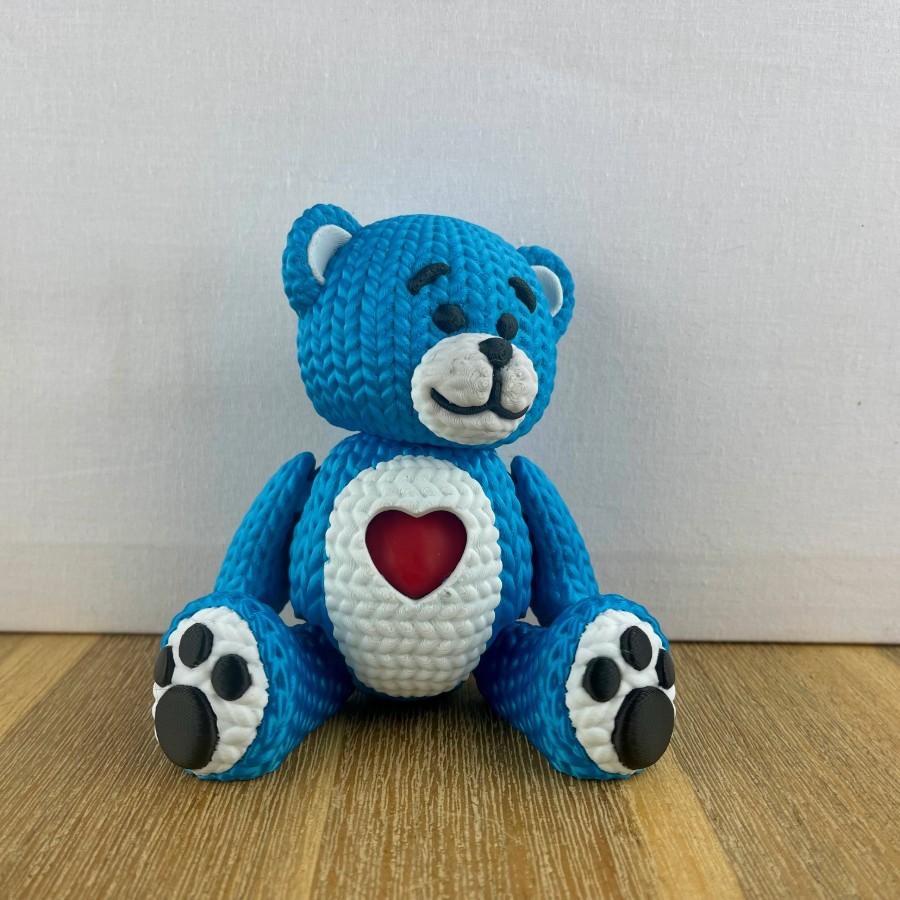Crochet Teddy Bear 3D - Heart Balloon Articulated