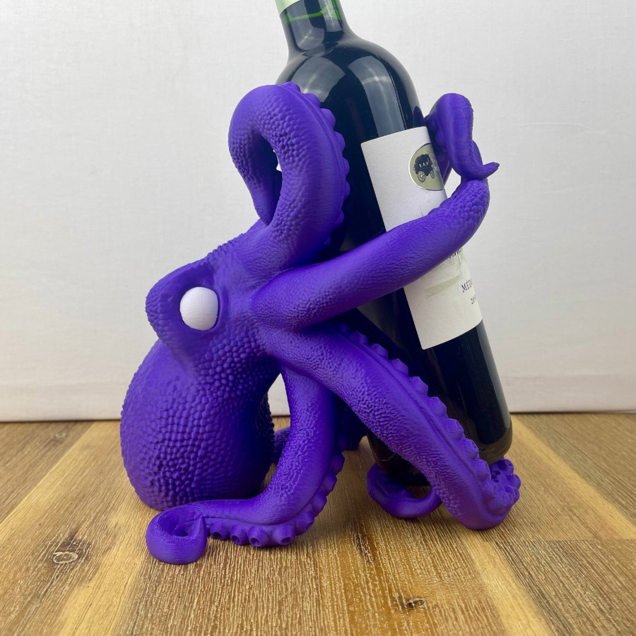 Octopus Wine Holder - Unique 3D Printed Bottle Support