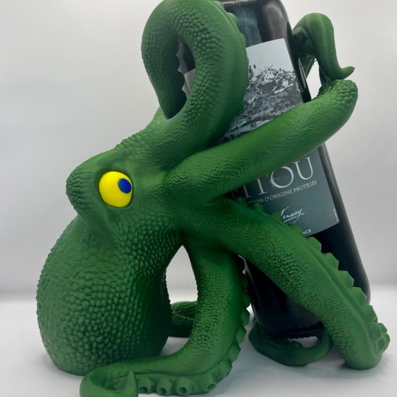 Octopus Wine Holder - Unique 3D Printed Bottle Support